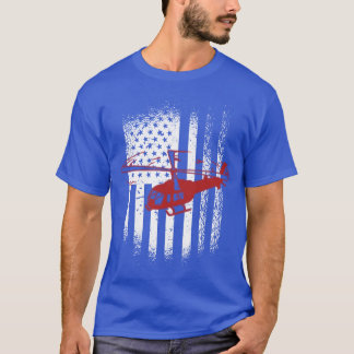 Patriottische Helikopter Vlag Helikopter Piloot vr T-shirt