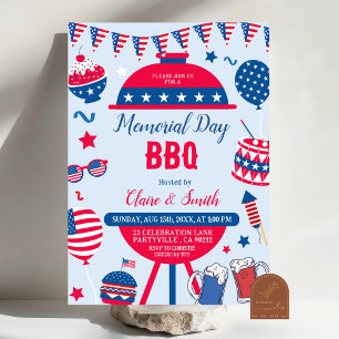 Patriottische Herdenkingsdag BBQ-uitnodiging Kaart