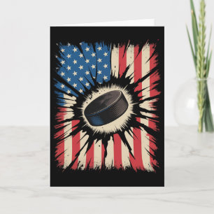 Patriottische Hockey 4 juli Vintage Amerikaanse Vl Kaart