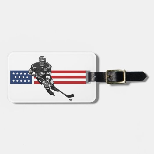 Patriottische Hockey Design-Bagagelabels Bagagelabel (Voorkant horizontaal)