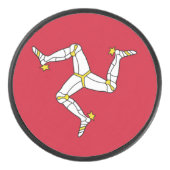 Patriottische hockey puck met Isle of Man flag, VK (Voorkant)