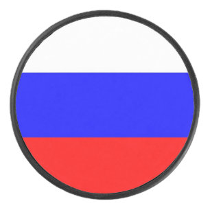 Patriottische hockey puck met Russische vlag