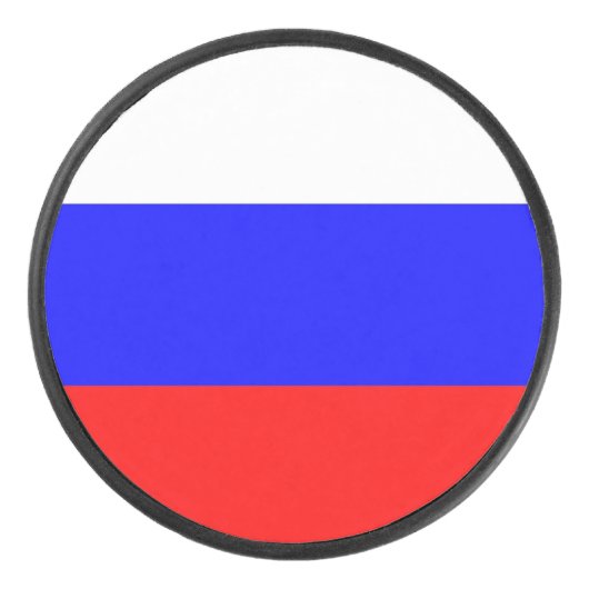 Patriottische hockey puck met Russische vlag (Voorkant)