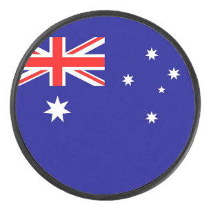 Patriottische hockey puck met vlag van Australië
