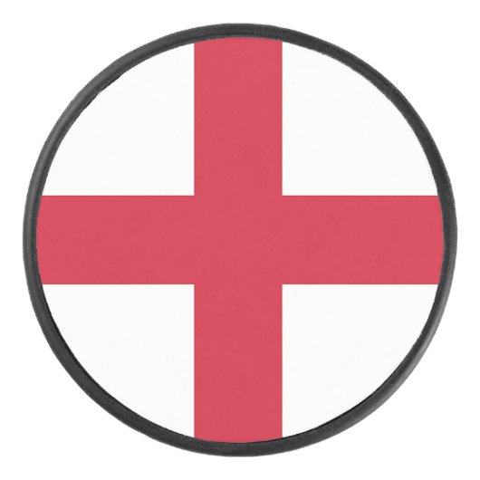 Patriottische hockey puck met vlag van Engeland (Voorkant)
