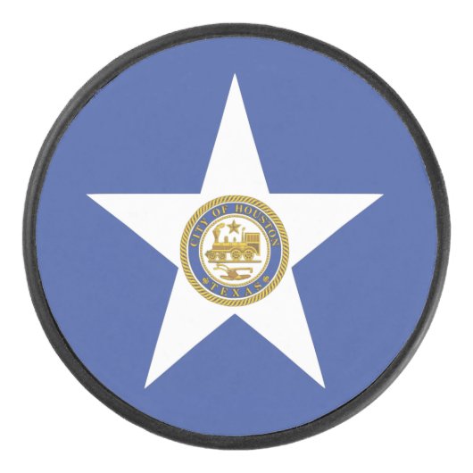 Patriottische hockey puck met vlag van Houston (Voorkant)