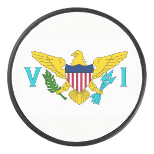 Patriottische hockey puck met vlag van Maagdeneila
