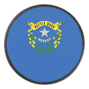 Patriottische hockey puck met vlag van Nevada