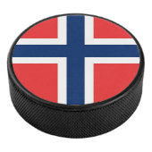 Patriottische hockey puck met vlag van Noorwegen (3/4)