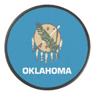 Patriottische hockey puck met vlag van Oklahoma St