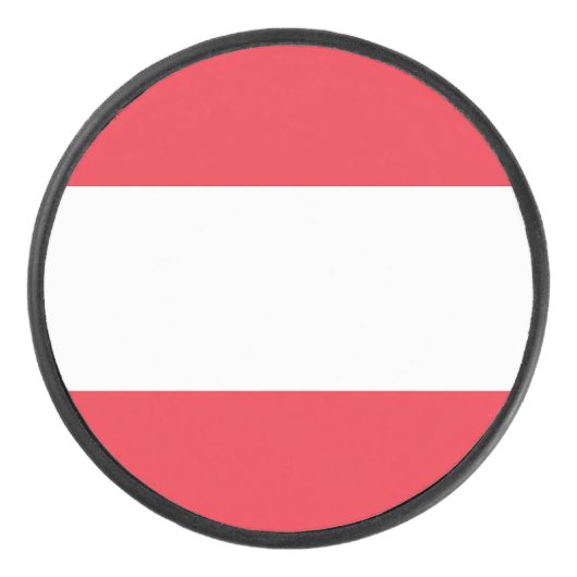 Patriottische hockey puck met vlag van Oostenrijk (Voorkant)