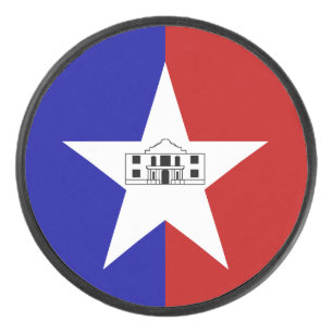 Patriottische hockey puck met vlag van San Antonio