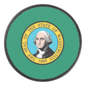 Patriottische hockey puck met vlag van Washington (Voorkant)