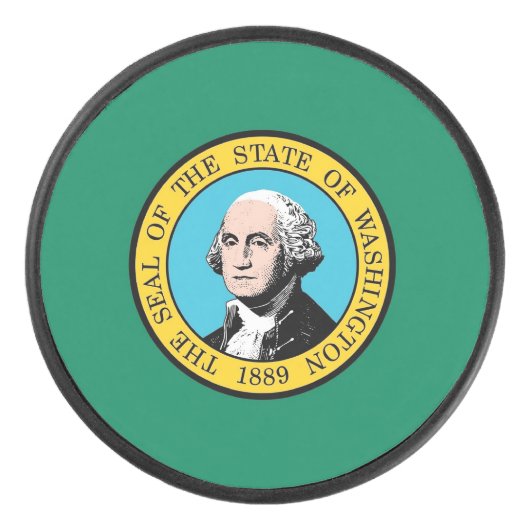 Patriottische hockey puck met vlag van Washington (Voorkant)
