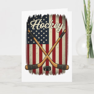 Patriottische Hockey USA Vlag Sporten Kaart
