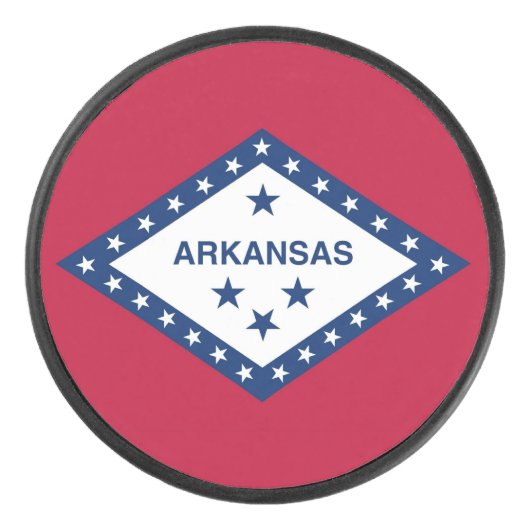 Patriottische hockeypuck met vlag van Arkansas Hockey Puck (Voorkant)