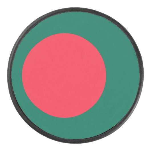 Patriottische hockeypuck met vlag van Bangladesh Hockey Puck (Voorkant)