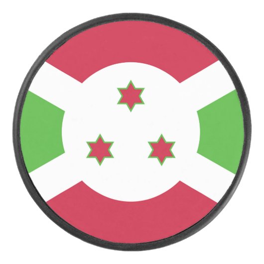 Patriottische hockeypuck met vlag van Burundi Hockey Puck (Voorkant)