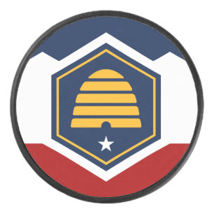 Patriottische hockeypuck met vlag van Utah, VS Hockey Puck