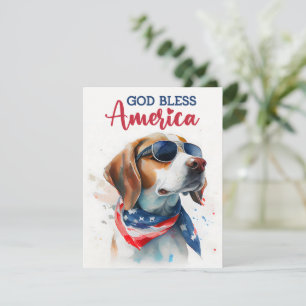 Patriottische Hond-Beagle 4 juli kaart