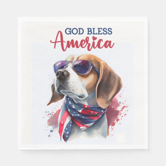 Patriottische Hond-Beagle Servet (Voorkant)