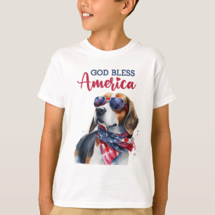 Patriottische Hond-Beagle T-shirt