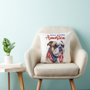 Patriottische Hond-Bulldog Kussen