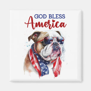 Patriottische Hond-Bulldog Magneet
