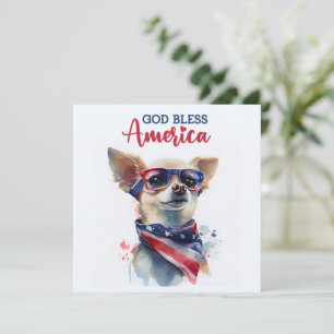 Patriottische Hond-Chihuahua 4 juli kaart