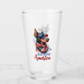 Patriottische Hond- Dobermann Glas (Achterkant)