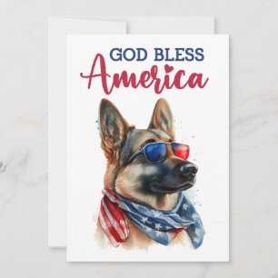 Patriottische Hond - Duitse Herder 4 juli kaart