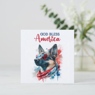 Patriottische Hond-Duitse Herdershond 4 juli kaart