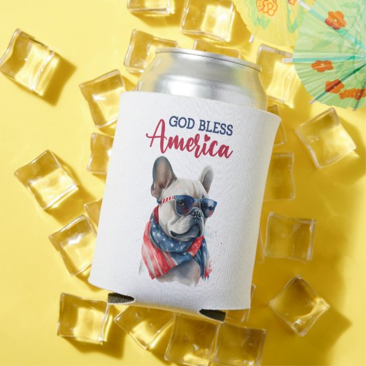 Patriottische Hond- Franse Bulldog Blikjeskoeler (Insitu Zomer)