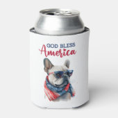 Patriottische Hond- Franse Bulldog Blikjeskoeler (Blikje Voorkant)