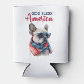 Patriottische Hond- Franse Bulldog Blikjeskoeler (Voorkant)