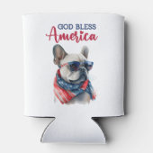 Patriottische Hond- Franse Bulldog Blikjeskoeler (Achterkant)