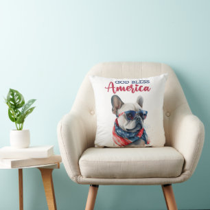 Patriottische Hond- Franse Bulldog Kussen