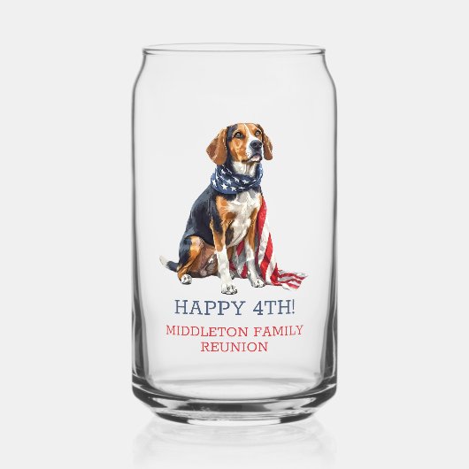 Patriottische hond gepersonaliseerd blikvorm glas (Voorkant)