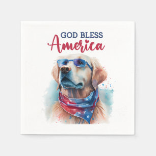 Patriottische Hond-Golden Retriever Servet