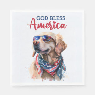 Patriottische Hond-Golden Retriever Servet