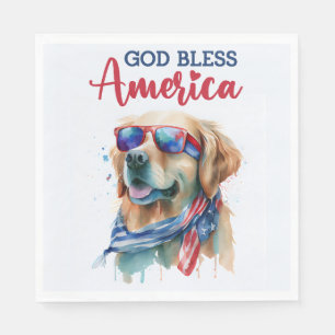 Patriottische Hond-Golden Retriever Servet