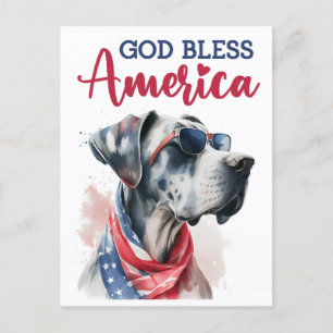 Patriottische Hond-Great Dane Briefkaart