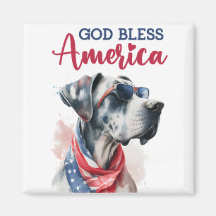 Patriottische Hond-Great Dane Magneet