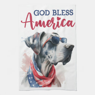 Patriottische Hond-Great Dane Theedoek