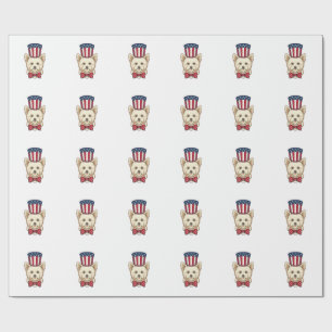 Patriottische Hond Hoed Vintage Vector Design_1 Cadeaupapier