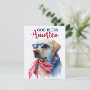 Patriottische Hond-Labrador Retriever 4 juli kaart