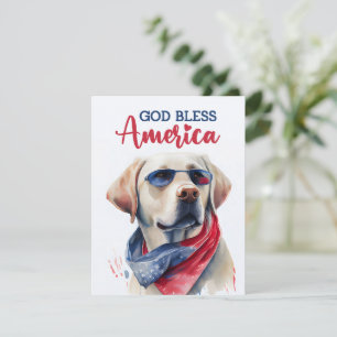 Patriottische Hond-Labrador Retriever 4 juli kaart