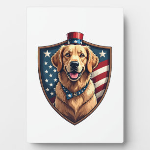 Patriottische Hond Papa Golden Retriever Graveren Fotoplaat