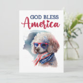 Patriottische hond - Poedel 4 juli Kaart (Staand voorkant)