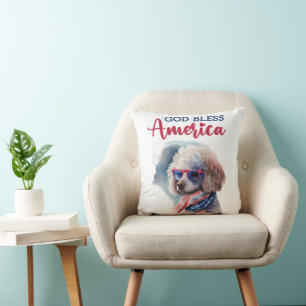 Patriottische Hond-Poodle Kussen